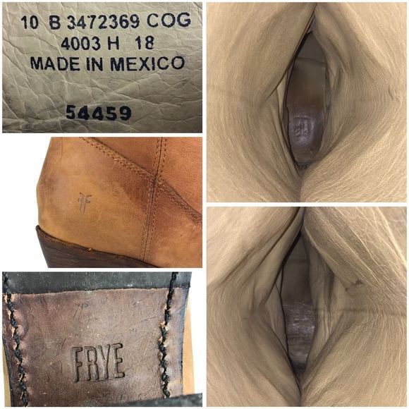 Frye Jackie Button Tall Riding Boots Knee High Cognac Brown Leather Heeled Sz 10 - Picture 11 of 12